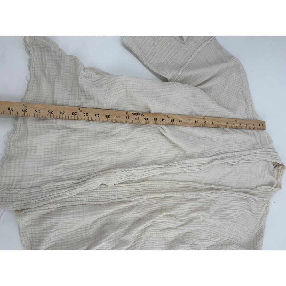Johnny Was CALME Cream Cotton Gauze Open Front Cardigan Wrap M/L Q40318-N - Picture 2 of 5
